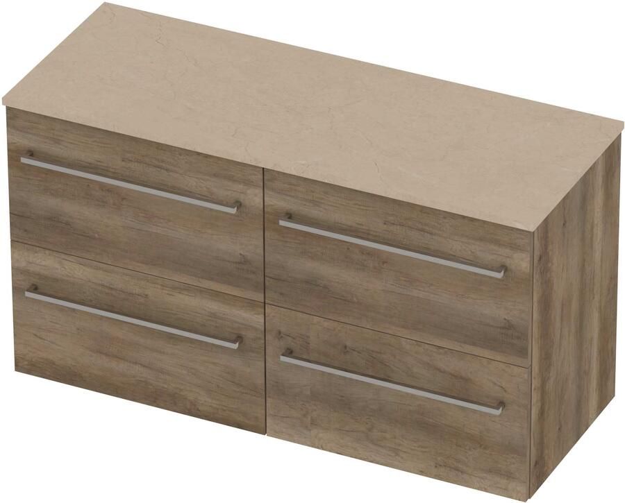 Basic-Line Deck 46 Badmeubelset Voor Grepen 120x46x66 cm D46ssdso2x60 Scotch Oak Sand Stone