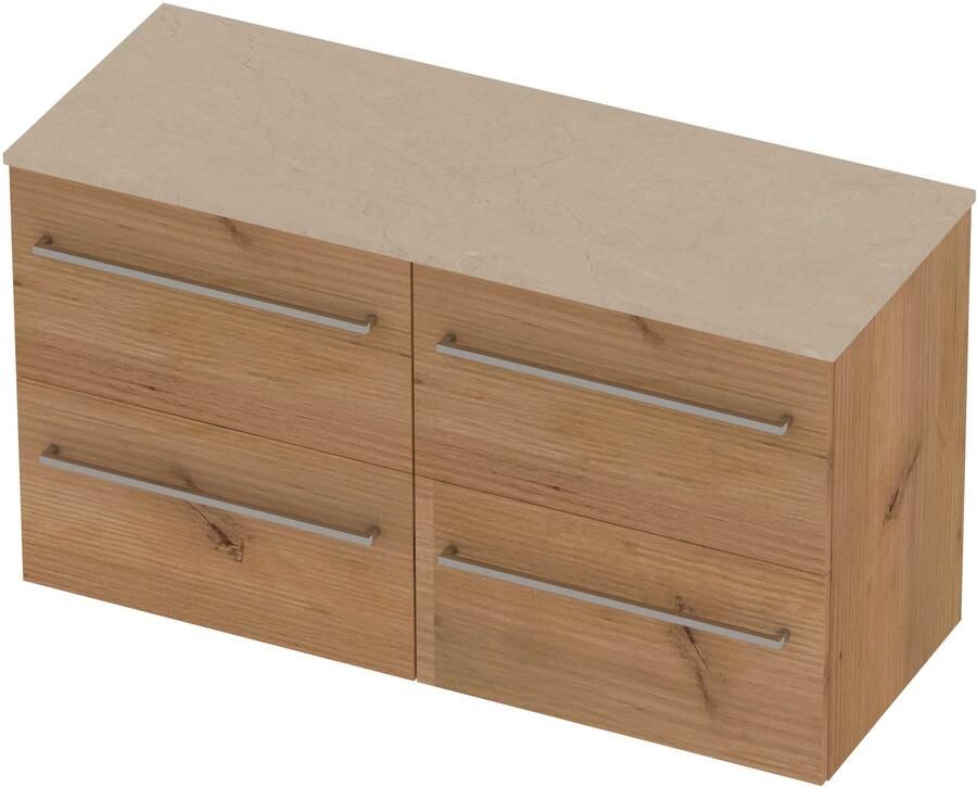Basic-Line Deck 46 Badmeubelset Voor Grepen 120x46x66 cm D46ssdwo2x60 Whisky Oak Sand Stone
