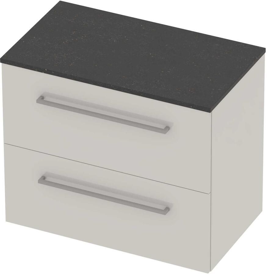 Basic-Line Deck 46 Badmeubelset Voor Grepen 80x46x66 cm Ice White Blue Stone
