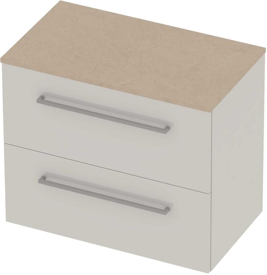 Basic-Line Deck 46 Badmeubelset Voor Grepen 80x46x66 cm Ice White Sand Stone