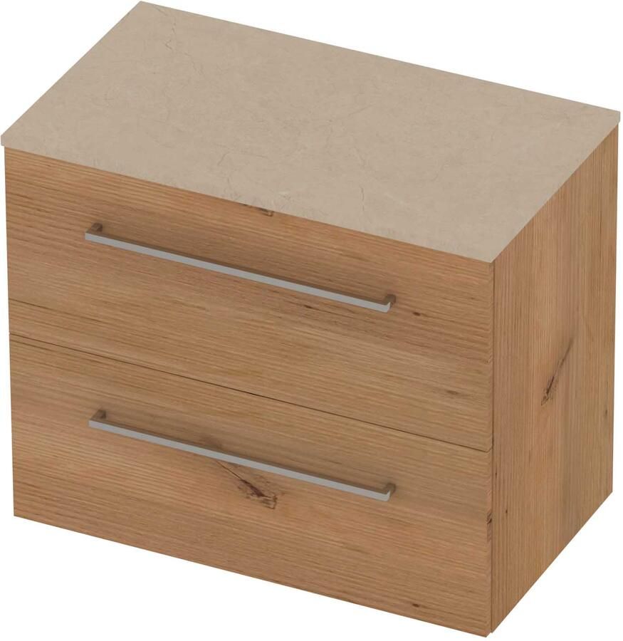 Basic-Line Deck 46 Badmeubelset Voor Grepen 80x46x66 cm Whisky Oak Sand Stone