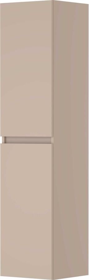 Basic-Line Hoge Kast 2 Deuren Greeploos 35x35x150 cm Mat Beige
