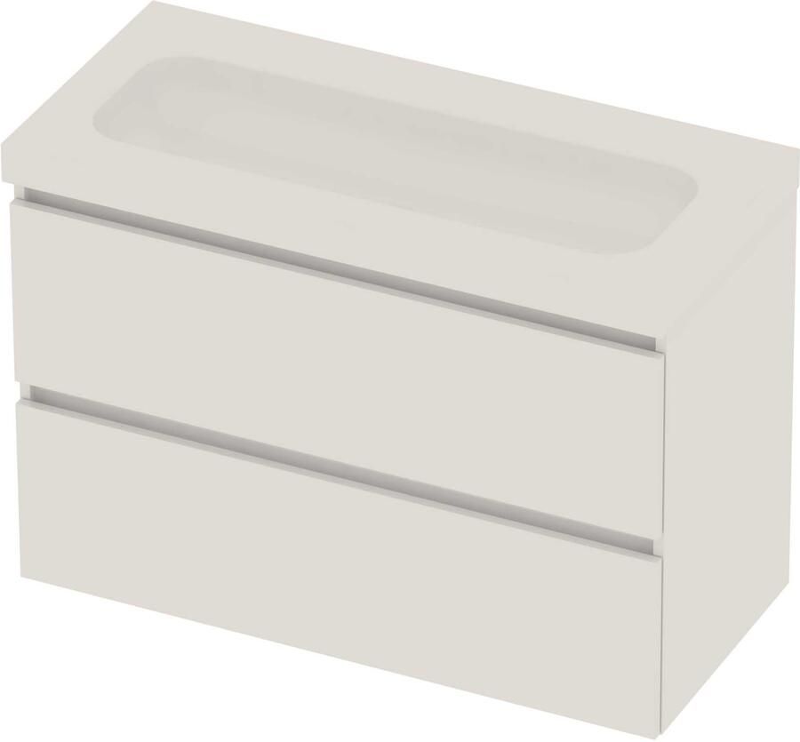 Basic-Line Moby 46 Badmeubelset Polystone 100x46x66 cm Ice White Glans Wit