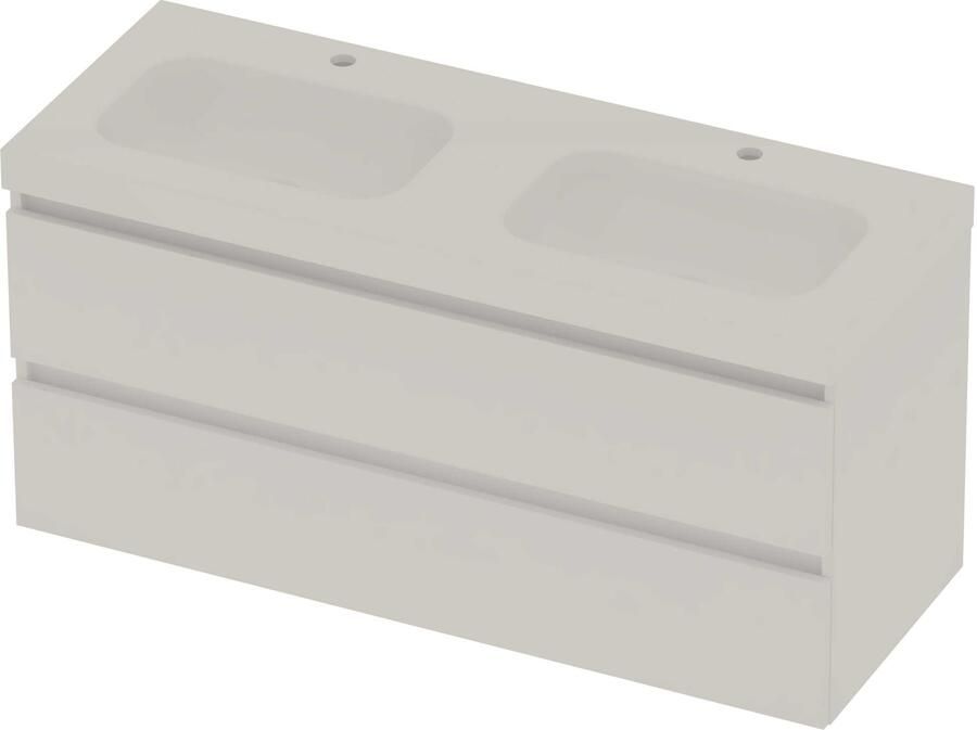 Basic-Line Moby 46 Badmeubelset Polystone 120x46x58 cm M46GWEMW120D2 Mat White Glans Wit