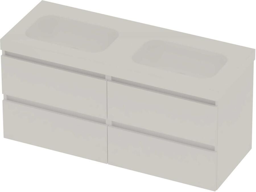 Basic-Line Moby 46 Badmeubelset Polystone 120x46x58 cm M46gwemw2x600 Mat White Glans Wit