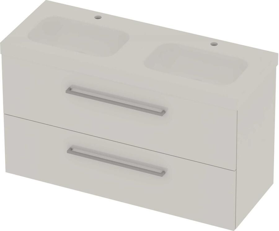 Basic-Line Moby 46 Badmeubelset Polystone 120x46x66 cm M46GWDHW120D2 Ice White Glans Wit