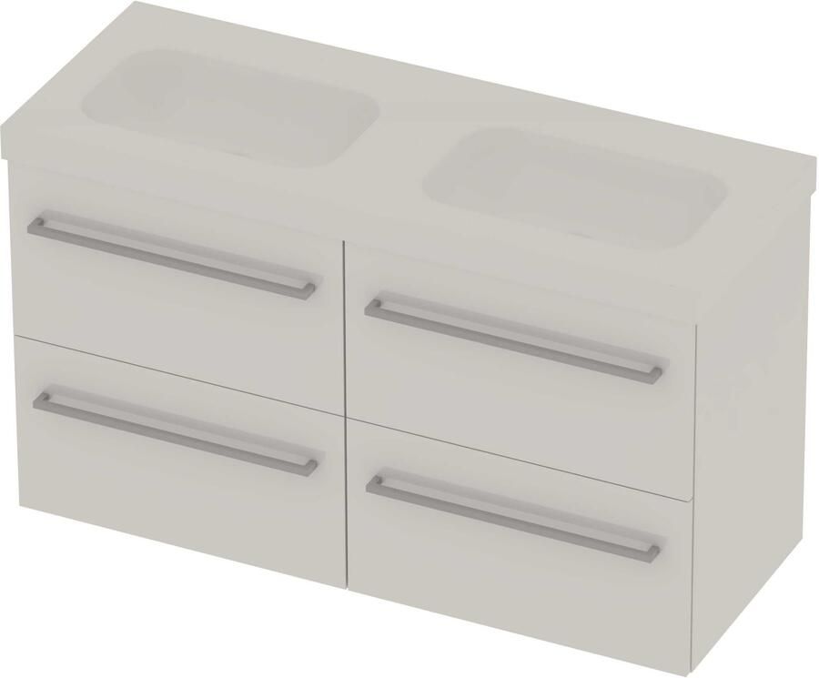 Basic-Line Moby 46 Badmeubelset Polystone 120x46x66 cm M46gwdhw2x600 Ice White Glans Wit