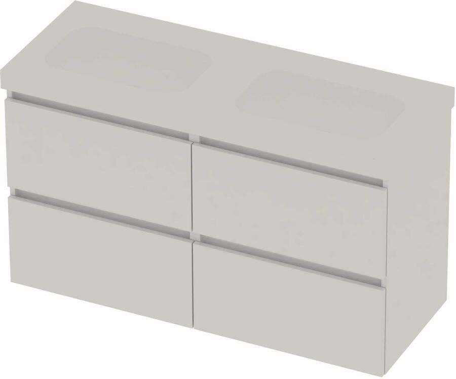 Basic-Line Moby 46 Badmeubelset Polystone 120x46x66 cm M46mwchw2x600 Ice White Mat Wit
