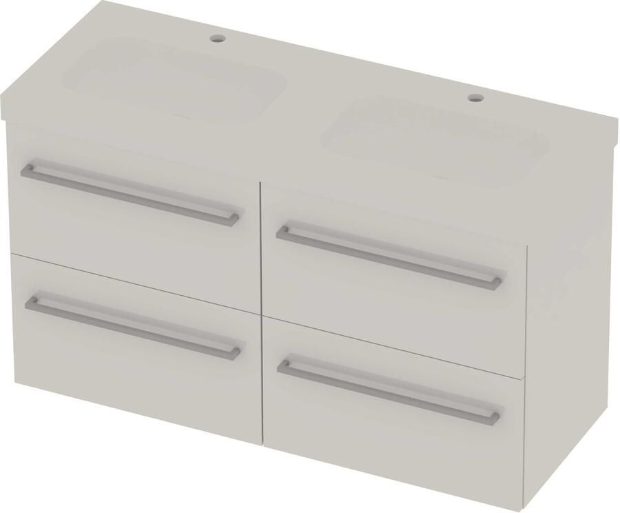 Basic-Line Moby 46 Badmeubelset Polystone 120x46x66 cm M46mwdhw2x602 Ice White Mat Wit