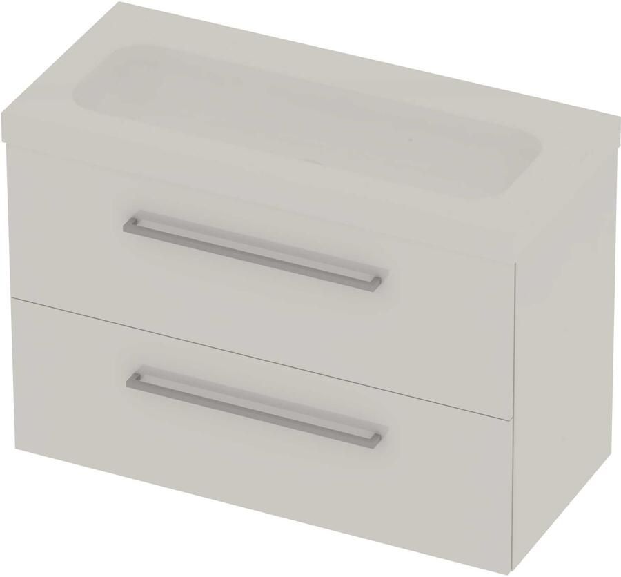 Basic-Line Moby 46 Badmeubelset Polystone 2 Laden 100x46x66 cm Ice White Glans Wit