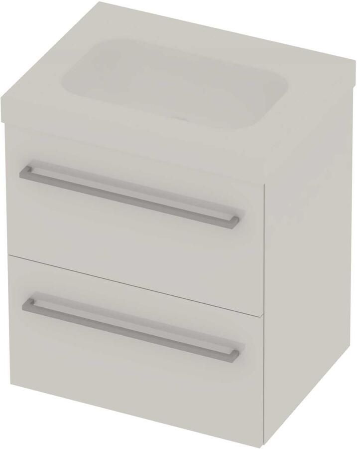 Basic-Line Moby 46 Badmeubelset Polystone 2 Laden 60x46x66 cm Ice White Glans Wit