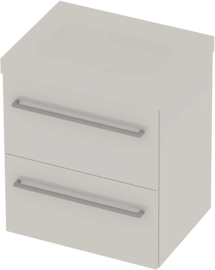 Basic-Line Moby 46 Badmeubelset Polystone Zonder Kraangat 60x46x66 cm Ice White Mat Wit
