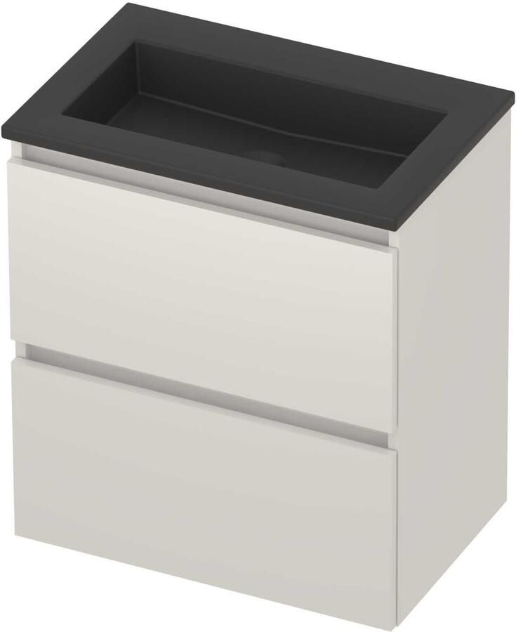 Basic-Line Mood 39 Badmeubelset Acryl Zonder Kraangat Greeploos 60x39x62 cm Ice White Mat Wit