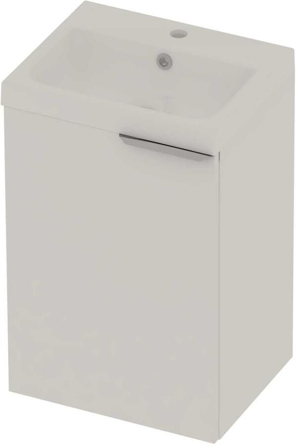 Basic-Line Pretty 36 Badmeubelset Polystone 1 Kraangat Voor Grepen 45x36x70 cm Mat White Glans Wit