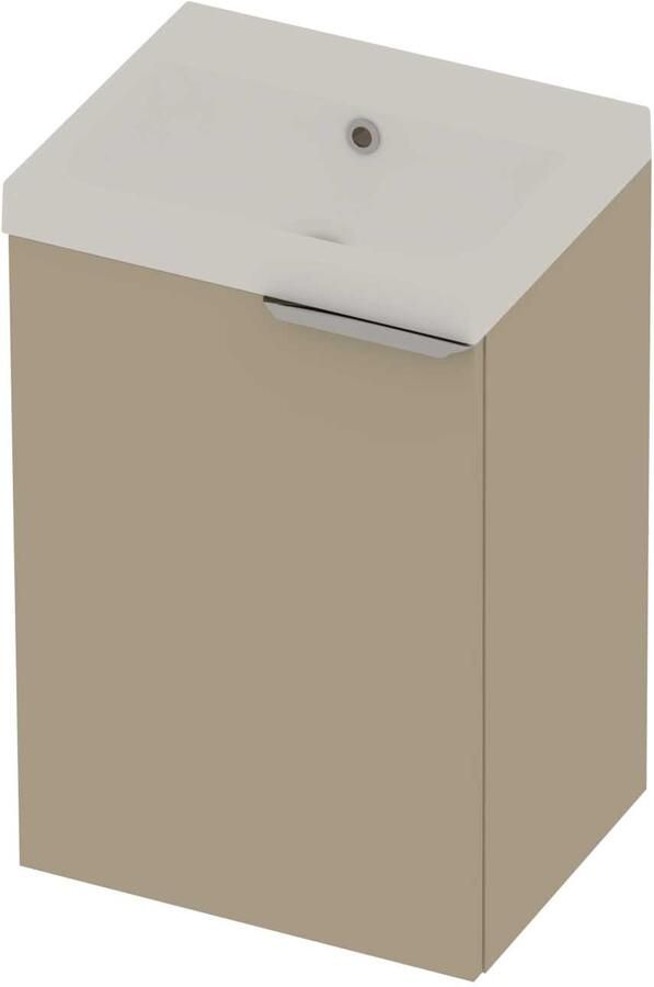 Basic-Line Pretty 36 Badmeubelset Polystone Zonder Kraangat 45x36x70 cm Mat Beige Mat Wit