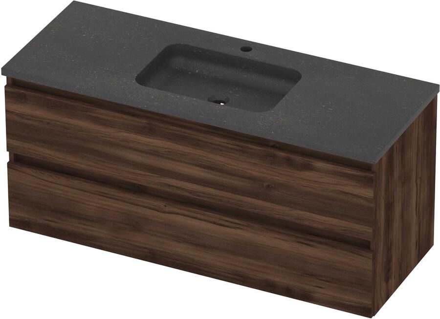 Basic-Line Rocky 46 Badmeubelset Hardsteen 1 Kraangat 120x46x54 cm Barista Oak Blue Stone