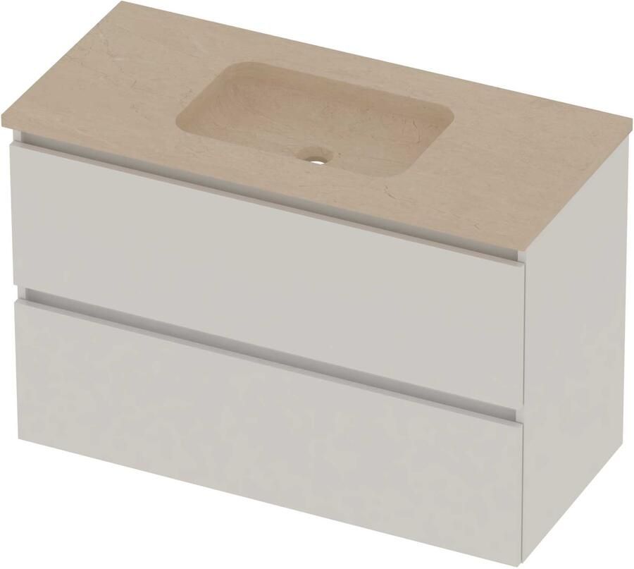 Basic-Line Rocky 46 Badmeubelset Hardsteen 100x46x62 cm Ice White Sand Stone