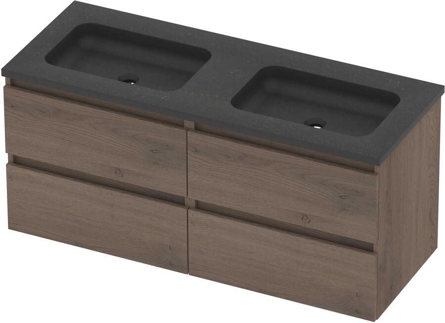 Basic-Line Rocky 46 Badmeubelset Hardsteen 120x46x54 cm R46bsedo2x600 Dusk Oak Blue Stone