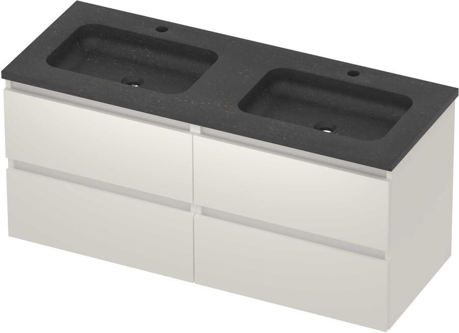 Basic-Line Rocky 46 Badmeubelset Hardsteen 120x46x54 cm R46bsemw2x602 Mat White Blue Stone