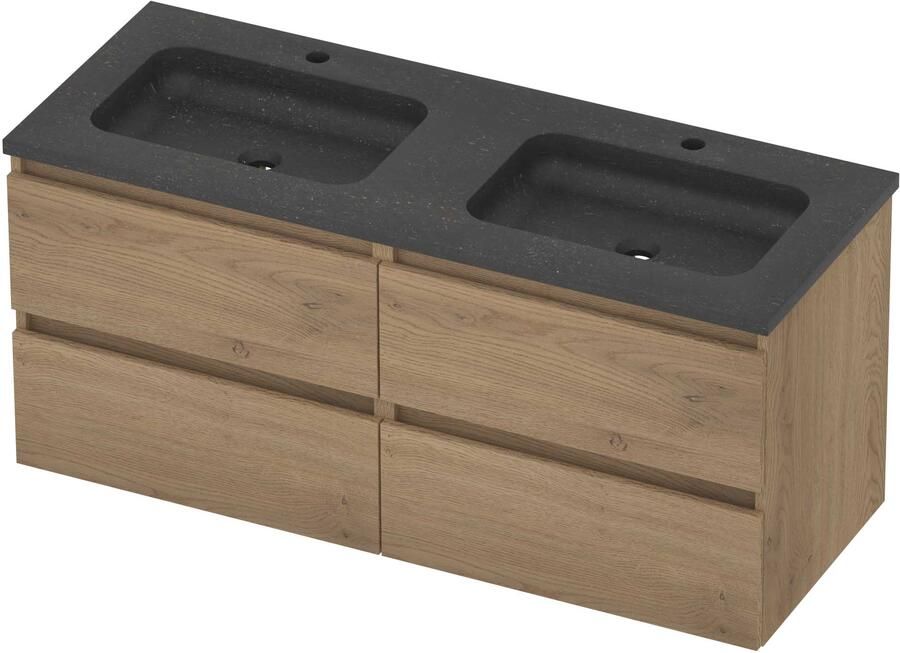 Basic-Line Rocky 46 Badmeubelset Hardsteen 120x46x54 cm R46bsepo2x602 Pure Oak Blue Stone