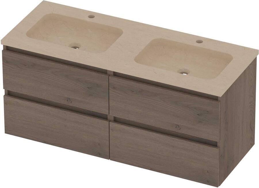 Basic-Line Rocky 46 Badmeubelset Hardsteen 120x46x54 cm R46ssedo2x602 Dusk Oak Sand Stone