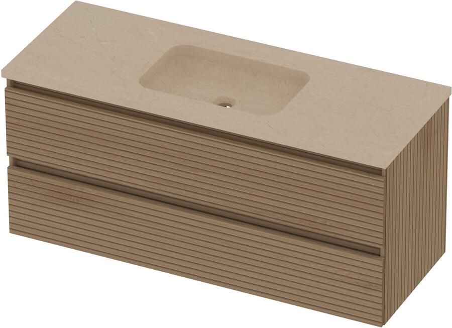 Basic-Line Rocky 46 Badmeubelset Hardsteen 120x46x54 cm R46SSELO1200 Lamello Oak Sand Stone
