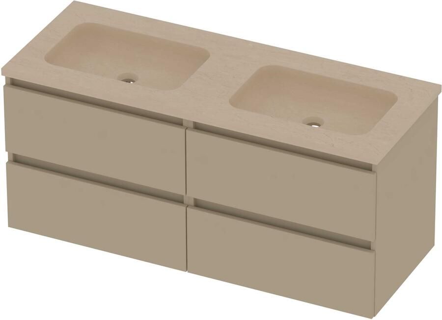 Basic-Line Rocky 46 Badmeubelset Hardsteen 120x46x54 cm R46ssemb2x600 Mat Beige Sand Stone