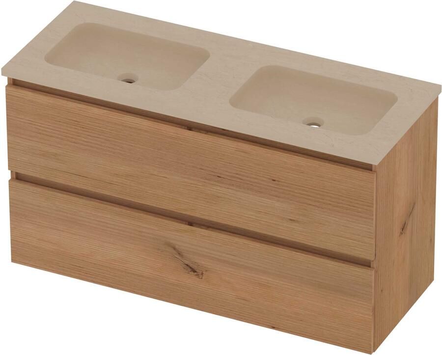 Basic-Line Rocky 46 Badmeubelset Hardsteen 120x46x62 cm R46SSCWO120D0 Whisky Oak Sand Stone