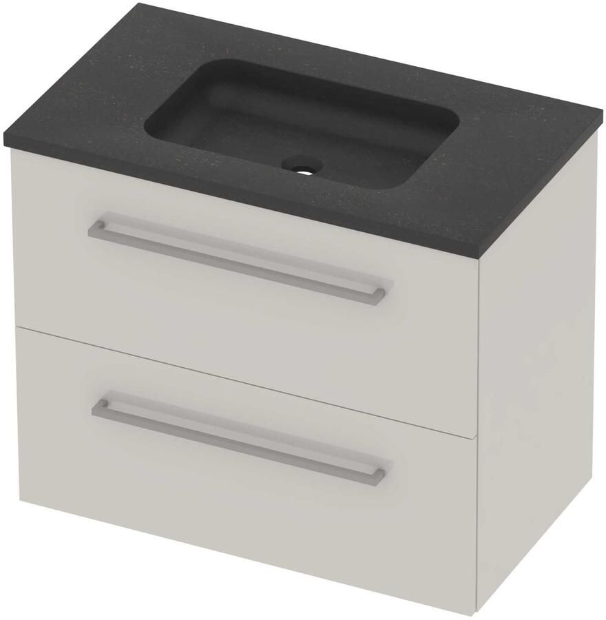 Basic-Line Rocky 46 Badmeubelset Hardsteen Midden 80x46x62 cm Ice White Blue Stone