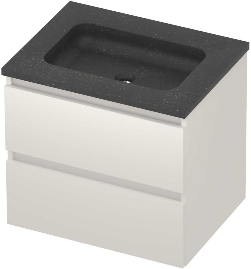 Basic-Line Rocky 46 Badmeubelset Hardsteen Zonder Kraangat 60x46x54 cm Mat Wit Blue Stone