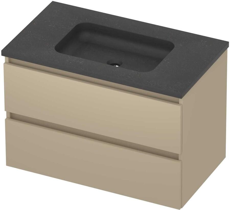 Basic-Line Rocky 46 Badmeubelset Hardsteen Zonder Kraangat 80x46x54 cm Mat Beige Blue Stone