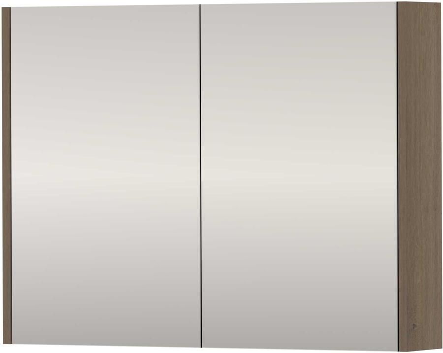 Basic-Line SPK Comfort Spiegelkast Dubbelzijdig 80x14x60 cm Dusk Oak