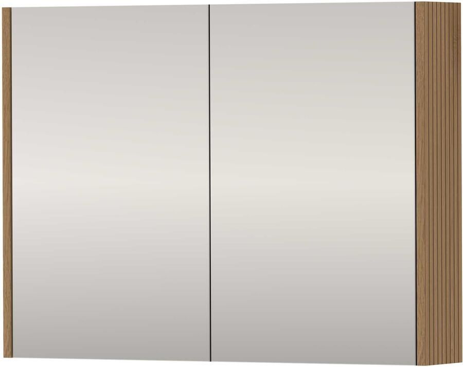 Basic-Line SPK Comfort Spiegelkast Dubbelzijdig 80x14x60 cm Lamello Oak