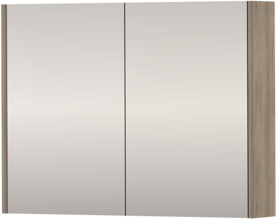 Basic-Line SPK Comfort Spiegelkast Dubbelzijdig 80x14x60 cm Scotch Oak