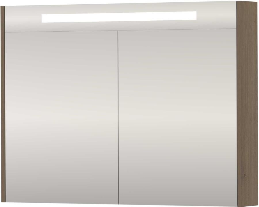 Basic-Line SPK Premium Spiegelkast LED 100x14x74 cm Dusk Oak
