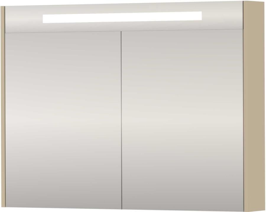 Basic-Line SPK Premium Spiegelkast LED 100x14x74 cm Mat Beige