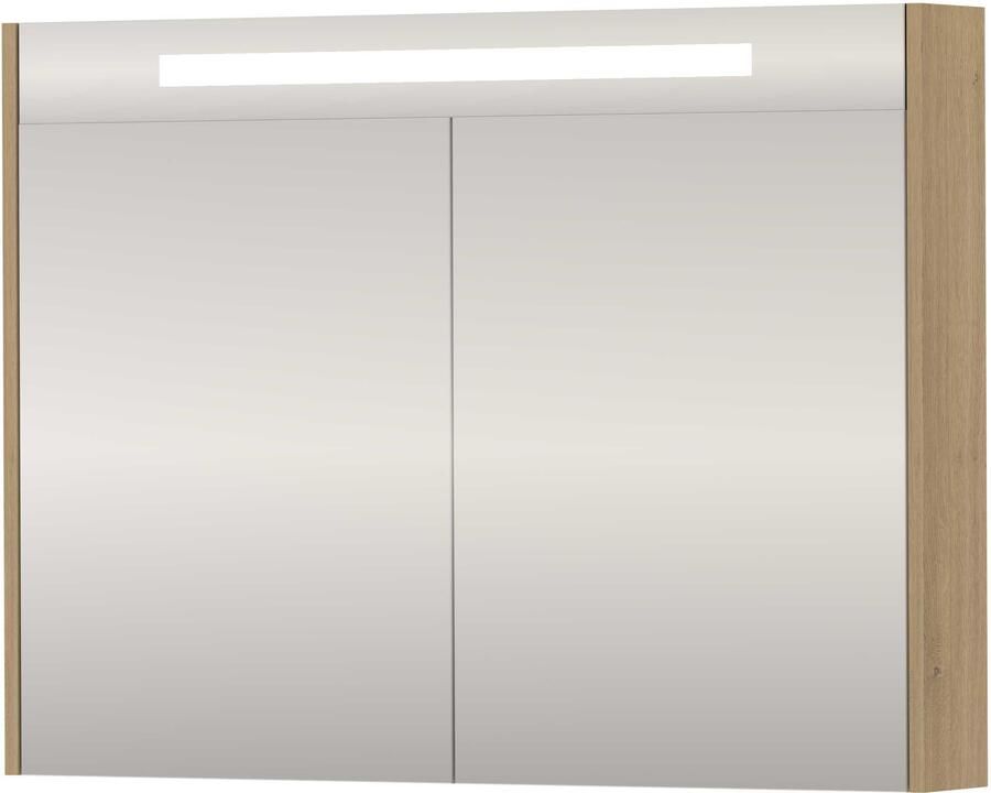 Basic-Line SPK Premium Spiegelkast LED 100x14x74 cm Pure Oak