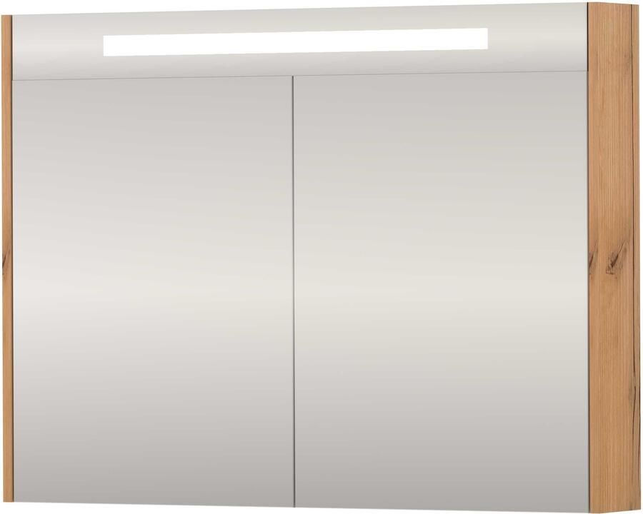 Basic-Line SPK Premium Spiegelkast LED 100x14x74 cm Whisky Oak
