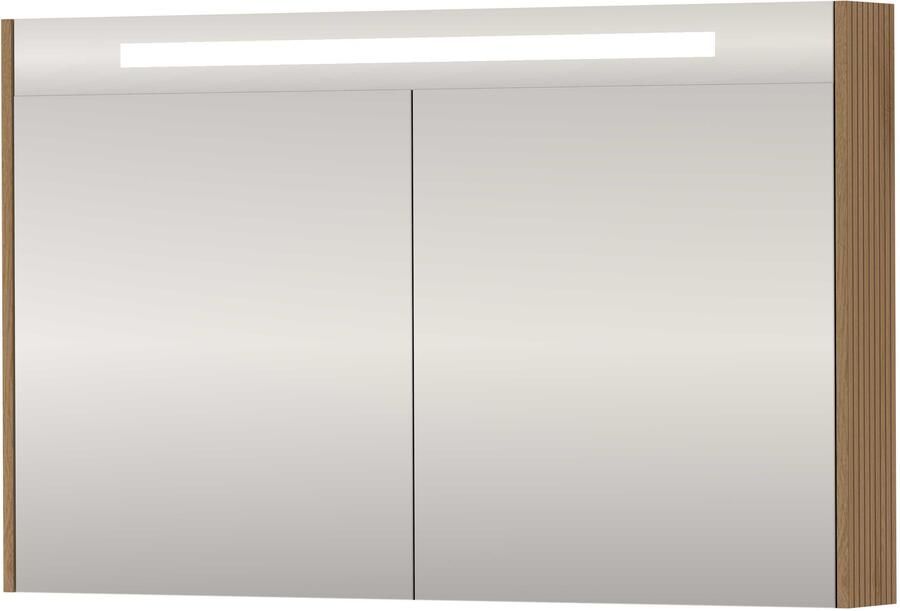 Basic-Line SPK Premium Spiegelkast LED 120x14x74 cm Lamello Oak
