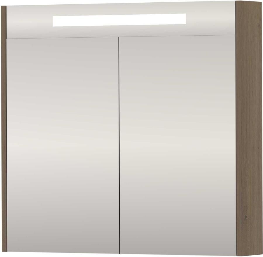 Basic-Line SPK Premium Spiegelkast LED 80x14x74 cm Dusk Oak - Foto 1
