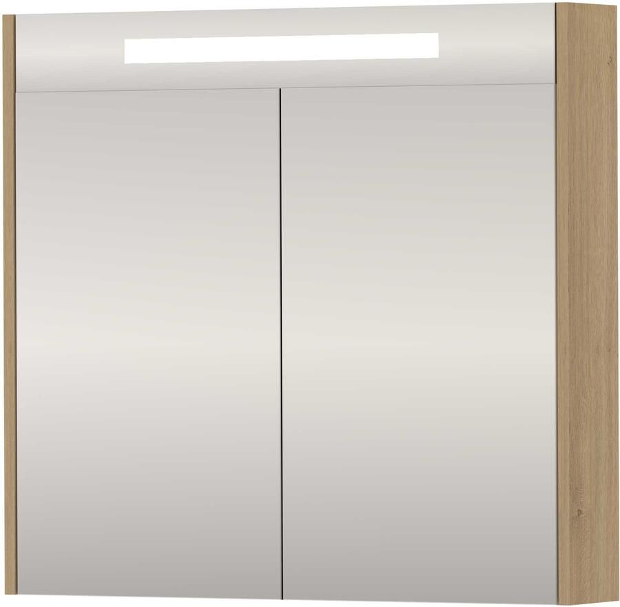 Basic-Line SPK Premium Spiegelkast LED 80x14x74 cm Pure Oak
