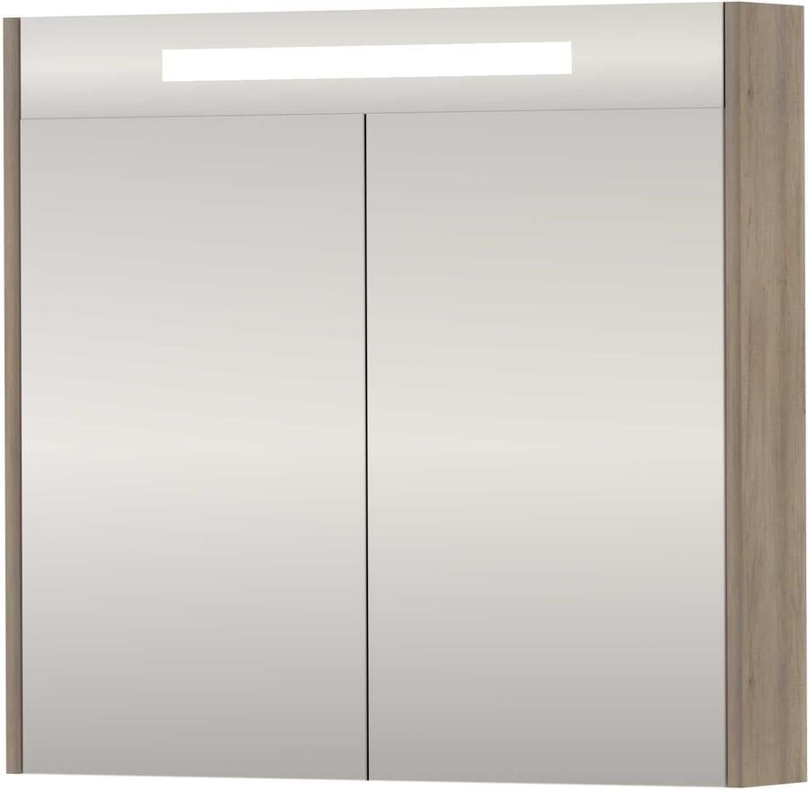 Basic-Line SPK Premium Spiegelkast LED 80x14x74 cm Scotch Oak