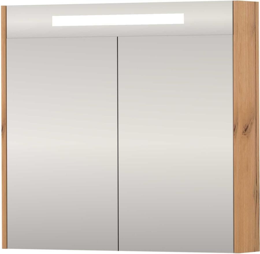 Basic-Line SPK Premium Spiegelkast LED 80x14x74 cm Whisky Oak
