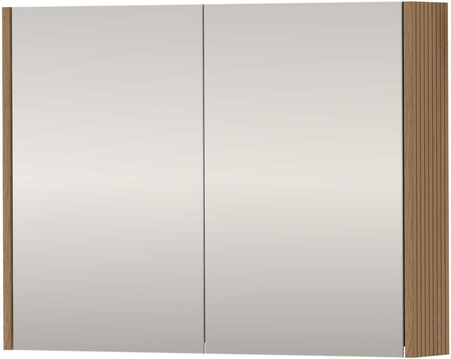 Basic-Line SPK Xcellent Spiegelkast Dubbelzijdig 80x14x60 cm Lamello Oak
