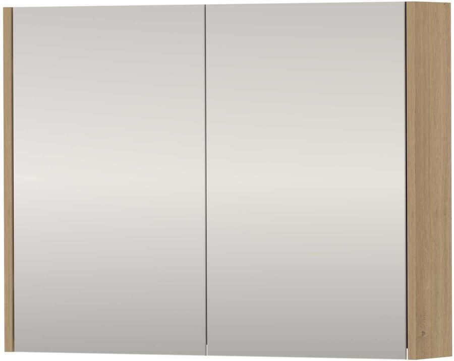 Basic-Line SPK Xcellent Spiegelkast Dubbelzijdig 80x14x60 cm Pure Oak