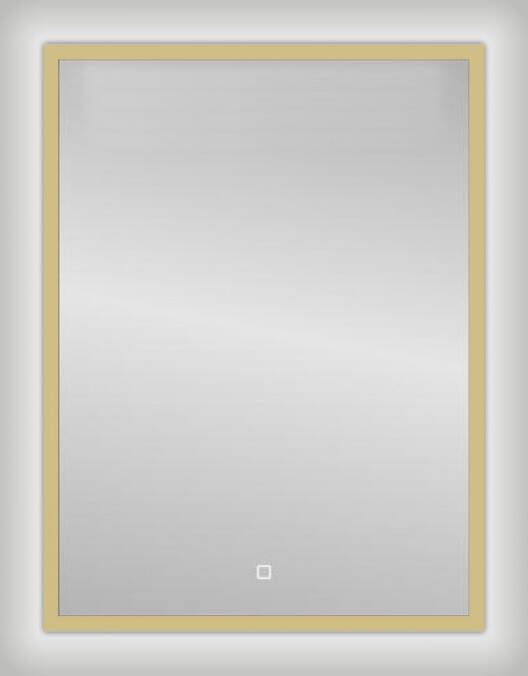 Best Design Nancy Isola spiegel rechthoekig met led verlichting 60x80 cm goud mat verticaal
