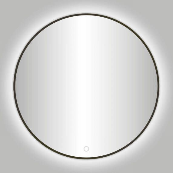 Best Design Badkamerspiegel Venetië LED Verlichting 60x60 cm Rond Gunmetal