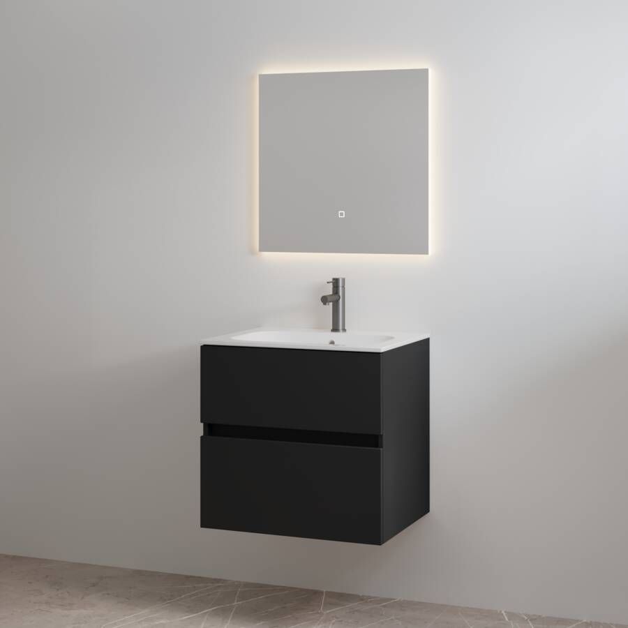 Best Design Badmeubelset met Kraangat Splash 60 cm Mat Zwart