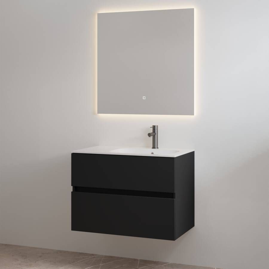 Best Design Badmeubelset met Kraangat Splash 80 cm Mat Zwart