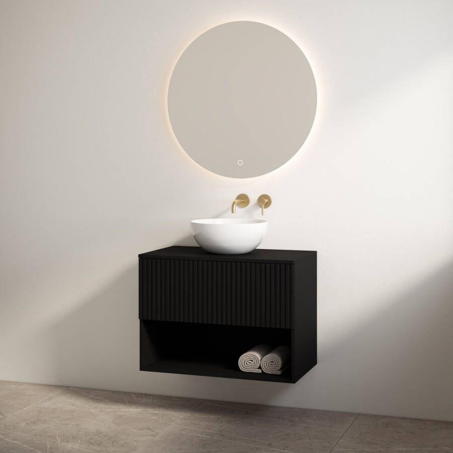 Best Design Badmeubelset Rigatti 60 cm Mat Zwart + Mat Zwart Blad